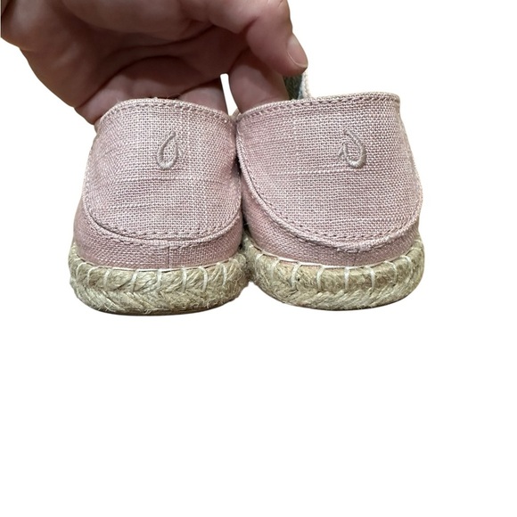 Olukai Pink Rose Sea Salt Kaula Pa’a Kapa Linen Espadrille Drop In Shoe - Picture 9 of 13